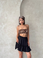 Çingene keten etek siyah s24808