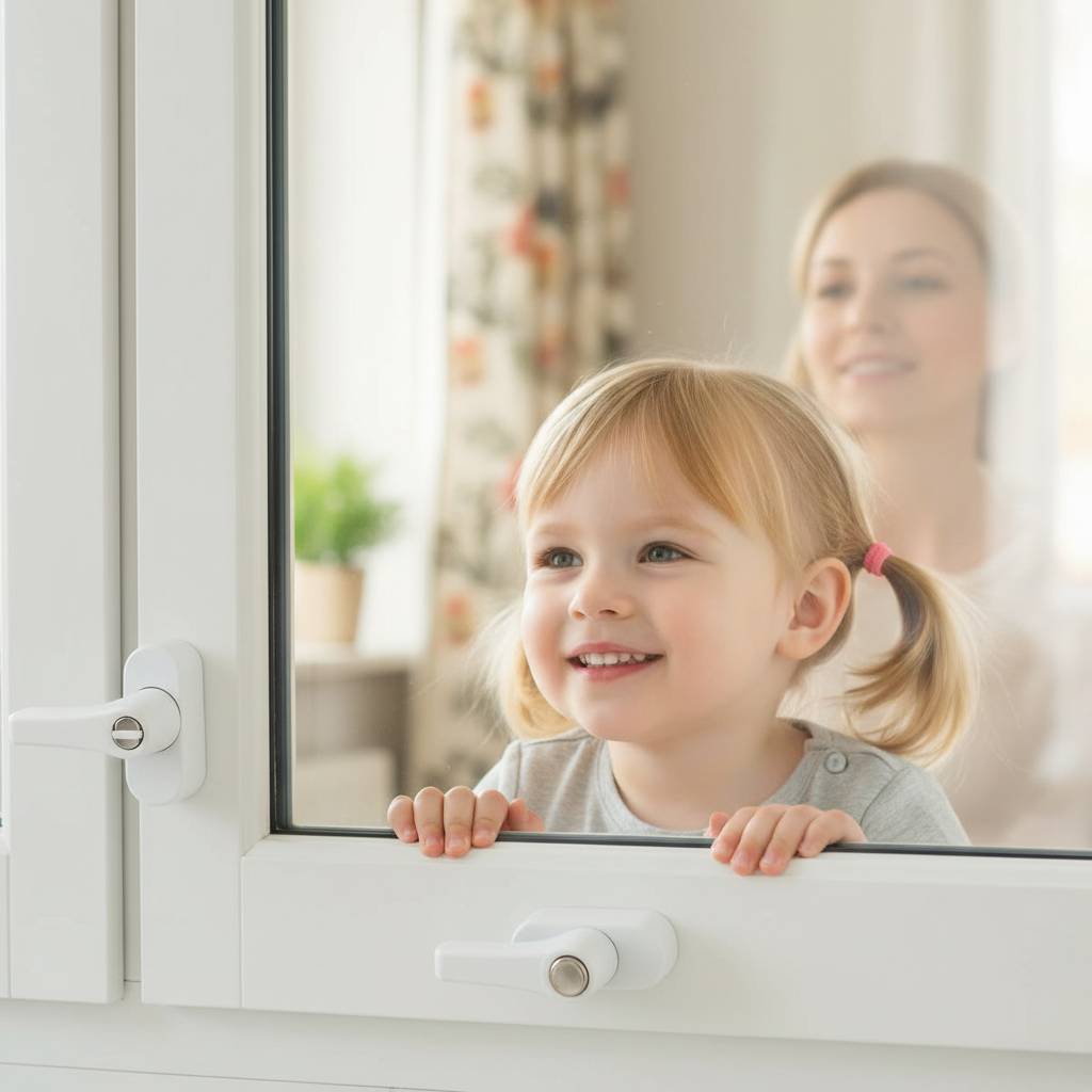 Çocuk Emniyet Kilidi PVC Pencere ve Kapılar İçin Kolay Montajlı Metal Kilit