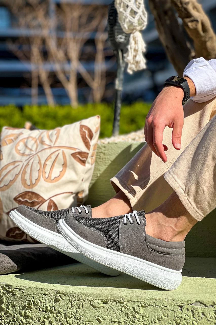 KB-042 Kuback Bağcıklı Gri Günlük Erkek Ayakkabı