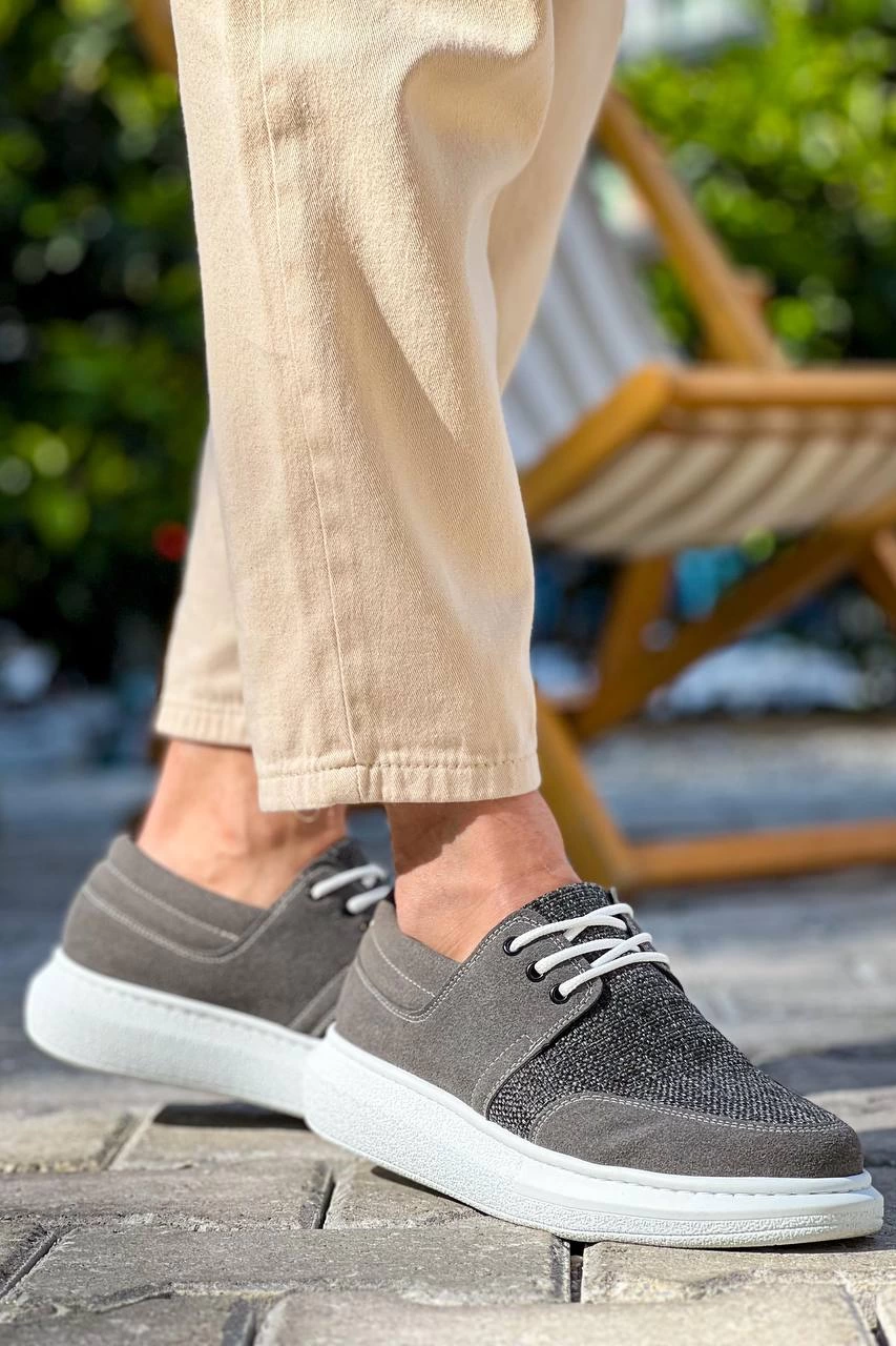 KB-042 Kuback Bağcıklı Gri Günlük Erkek Ayakkabı