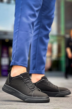 KB-X204 Kuback Siyah Keten Siyah Yüksek Taban Günlük Erkek Spor Ayakkabı
