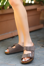 Rıno Kahverengi Nubuk Terlik