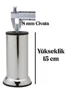 Baza Ayağı Krom Baza ve Dolap Yükseltici 15 Cm ( 8 MM Diş Kalınlığı ) 1 Adet