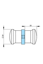 2 Kapılık Cam Duşakabin Topuz Yuvarlak Kulpları 1.kalite - Siyah