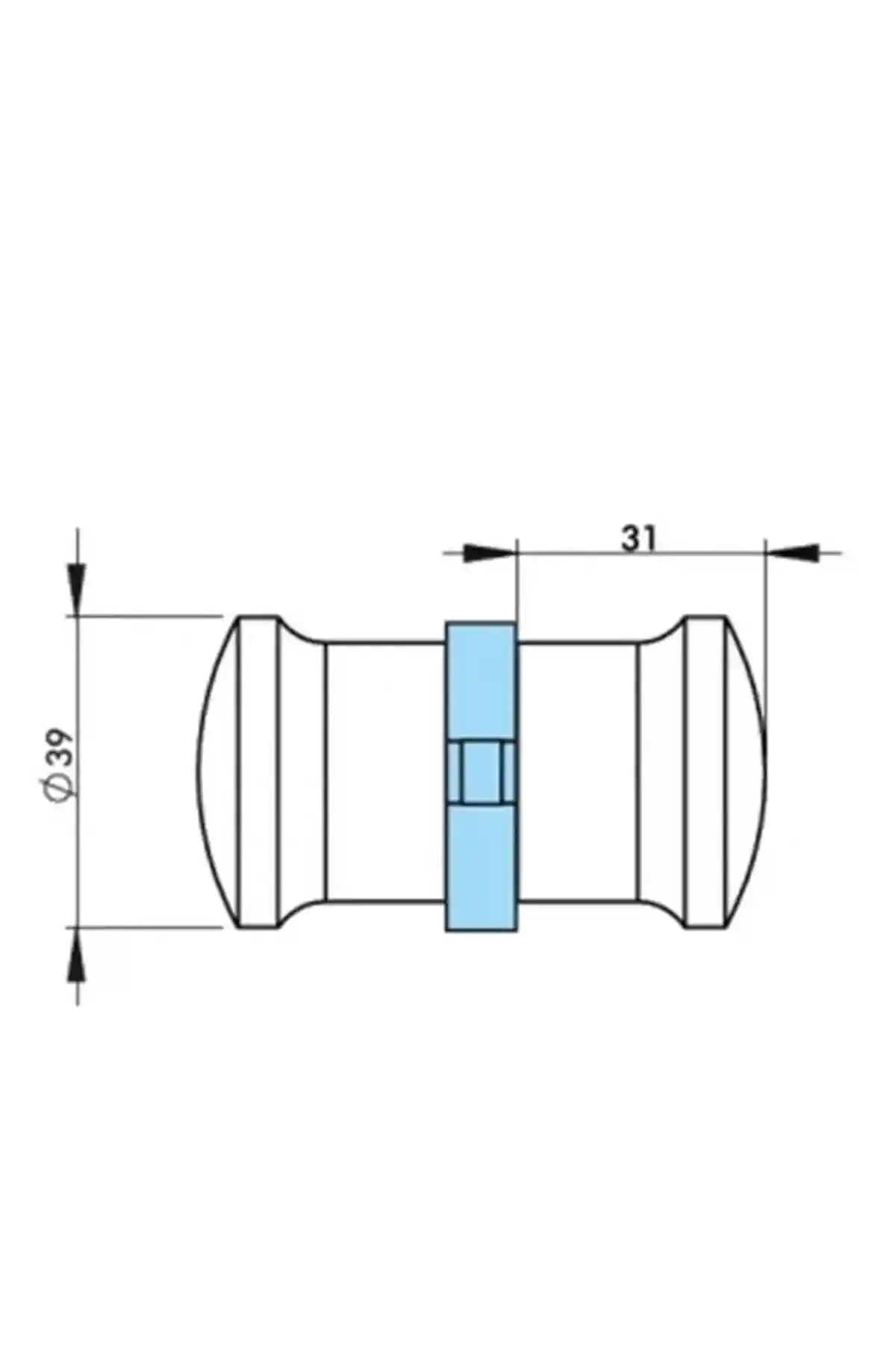 2 Kapılık Cam Duşakabin Topuz Yuvarlak Kulpları 1.kalite - Siyah
