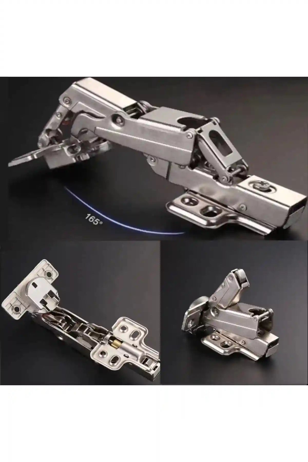 165 Derece Hidrolik Frenli Menteşe Pistonlu Robot Dolap Kapak Menteşesi - Mobilya Menteşeleri - Tek