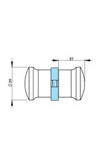 2 Kapılık Cam Duşakabin Topuz Yuvarlak Kulpları