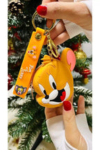 Tom ve Jerry Jerry Figürlü Cüzdanlı Çantaya Takılabilir Anahtarlık