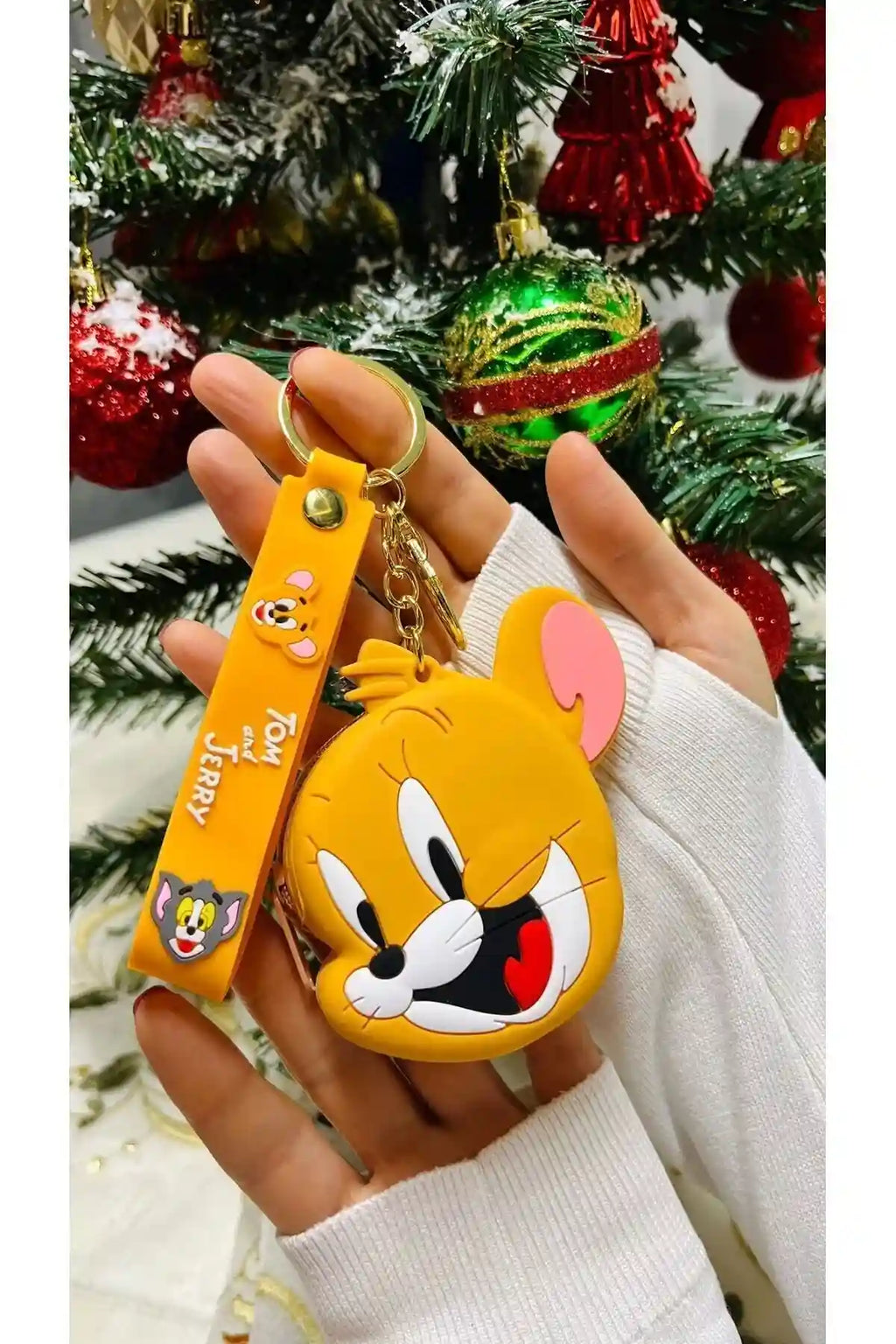 Tom ve Jerry Jerry Figürlü Cüzdanlı Çantaya Takılabilir Anahtarlık