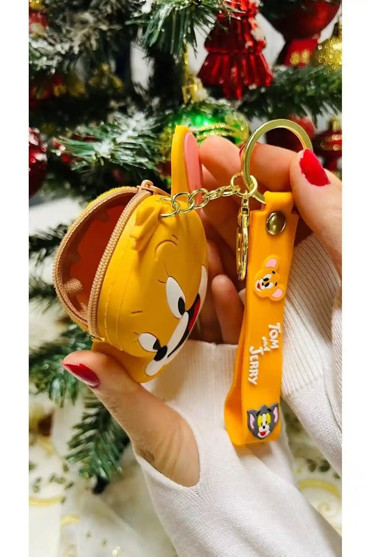 Tom ve Jerry Jerry Figürlü Cüzdanlı Çantaya Takılabilir Anahtarlık