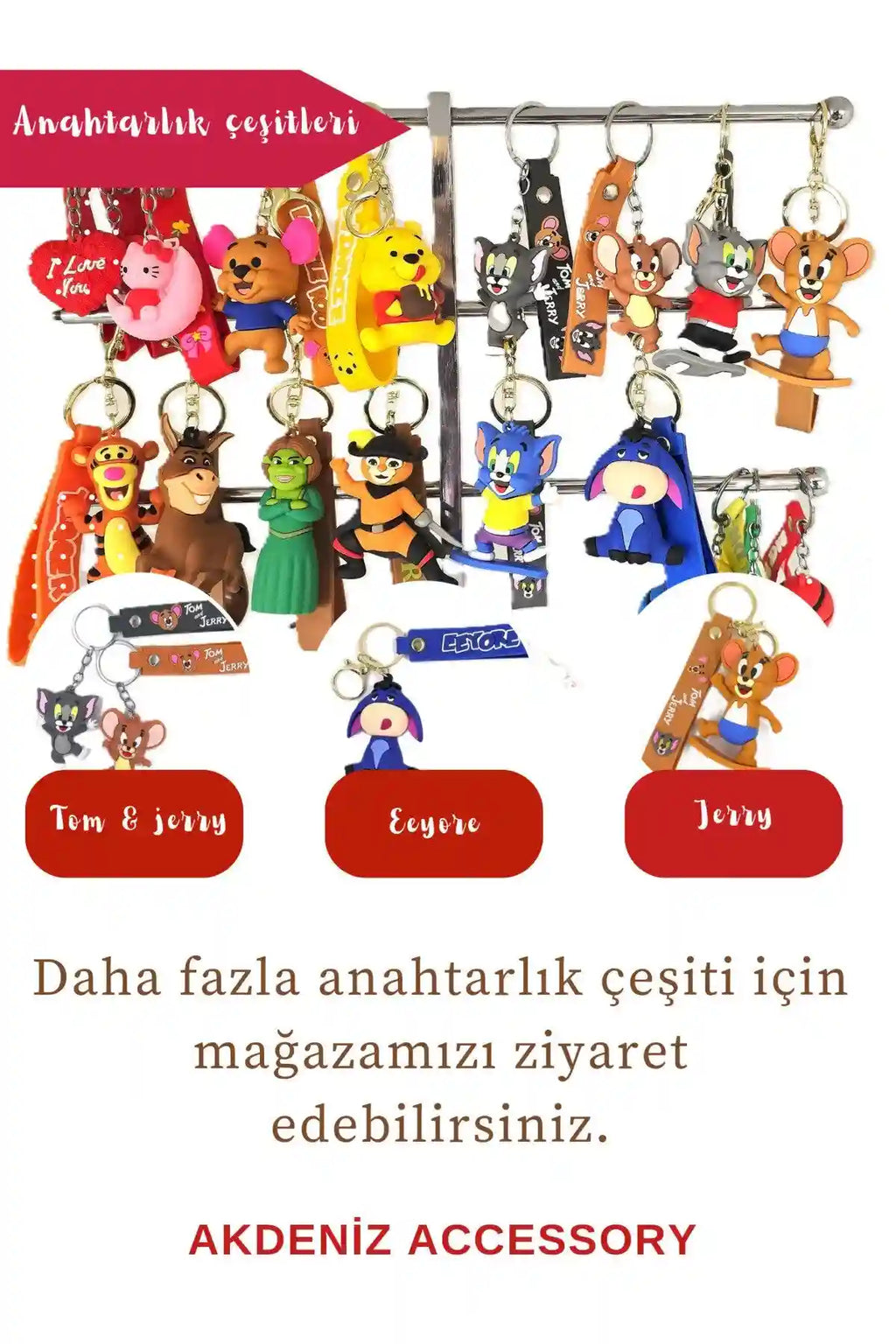 Tom Ve Jerry 3D Çift Anahtarlık 2 Adet