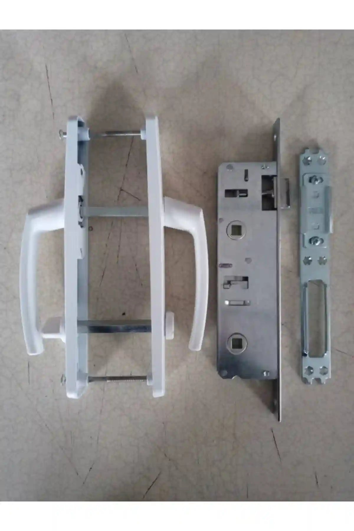 Kale Banyo WC Kapı Kolu Kilit Seti PVC Mandallı Komple Takım Montaj Vidalı