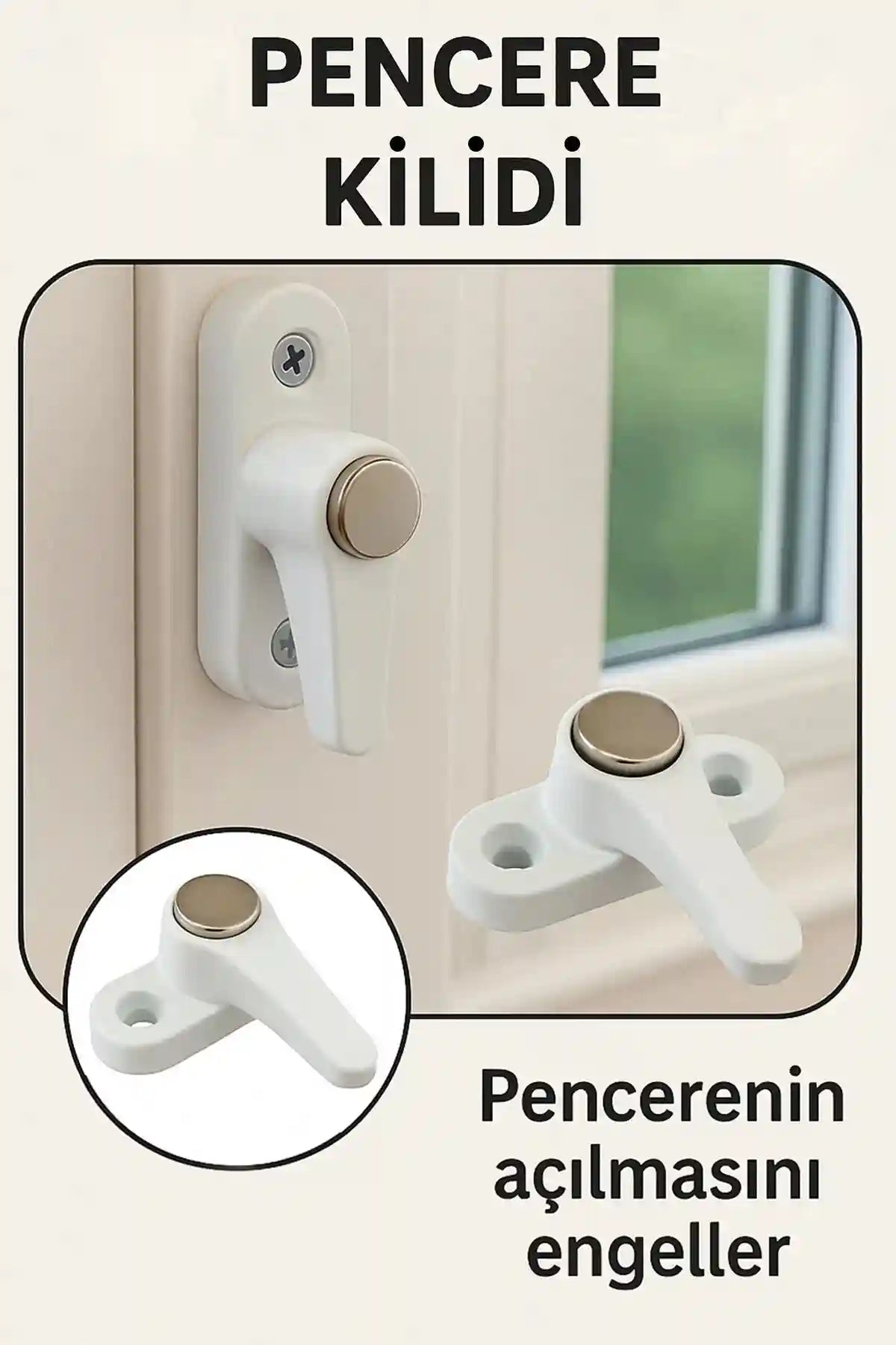 Çocuk Emniyet Kilidi PVC Pencere ve Kapılar İçin Kolay Montajlı Metal Kilit