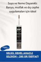 Genel Amaçlı Silikon Su Geçirmez Cam Doğrama Metal Fayans Için Şeffaf 280gr