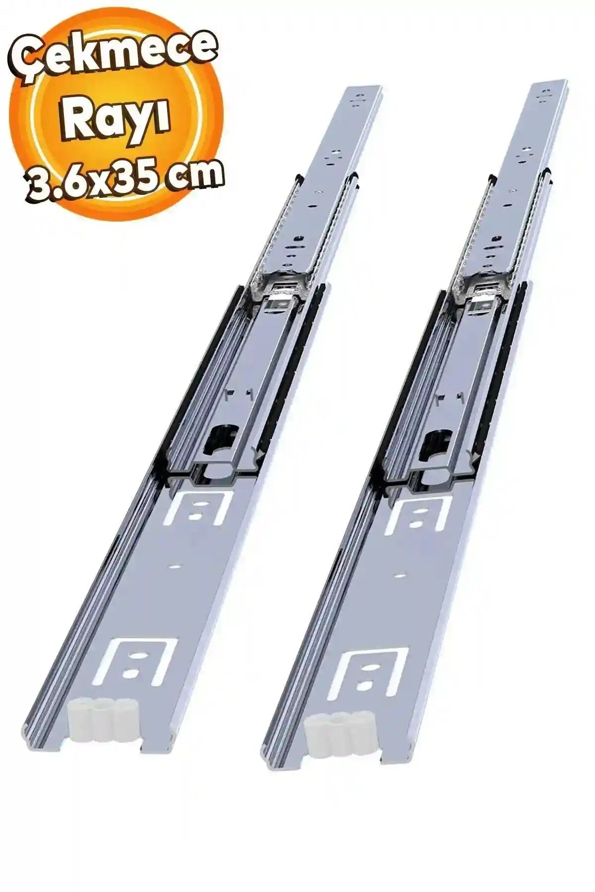 Bilyalı Teleskopik Çekmece Rayı 35 cm Metal Tam Çıkmalı 1 Çift Sağ Sol Takım