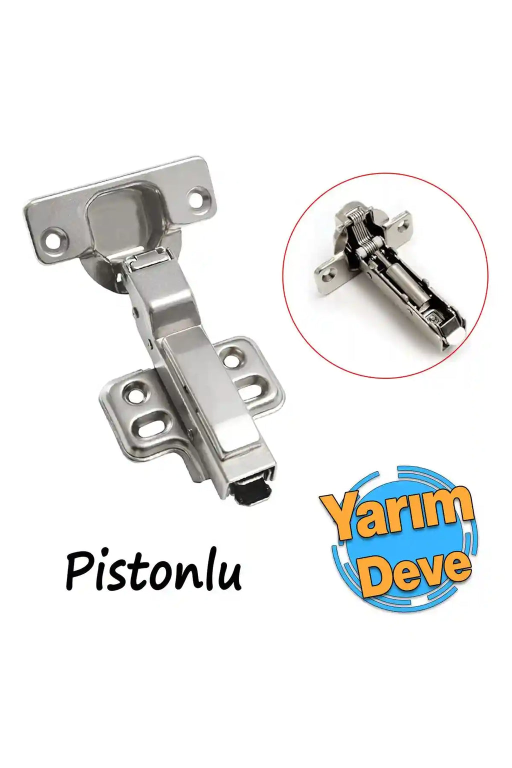 (PİSTONLU) Yarım Deve Frenli Mobilya Dolap Kapak Kapağı Menteşesi Yavaşlatıcı Tas Menteşe