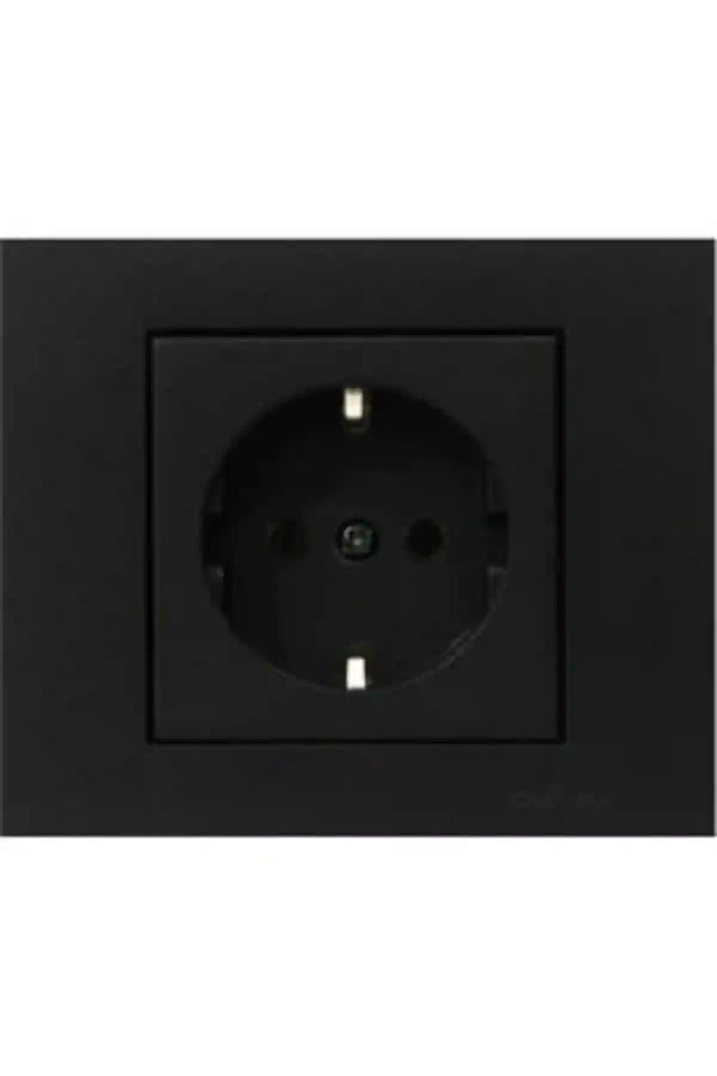 Ovivo Grano Metalik Siyah Topraklı Priz Çerçeve Dahil