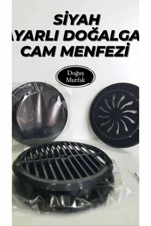 Ayarlanabilir Cam Menfez 18 cm Doğalgaz Siyah 1 Adet