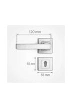 Kare Rozetli Oda Kapı Kolu Paslanmaz Alüminyum Mat Siyah 1 Takım Sağ Sol